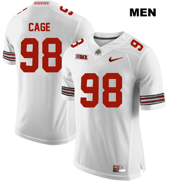 Ohio State Buckeyes Men's Jerron Cage #98 White Authentic Nike College NCAA Stitched Football Jersey NP19U84KW